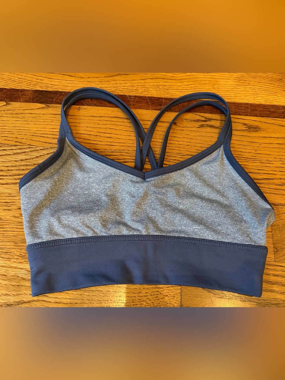 Jockey Navy and Heather Gray Strappy Sports Bra with Double Back Straps* Small